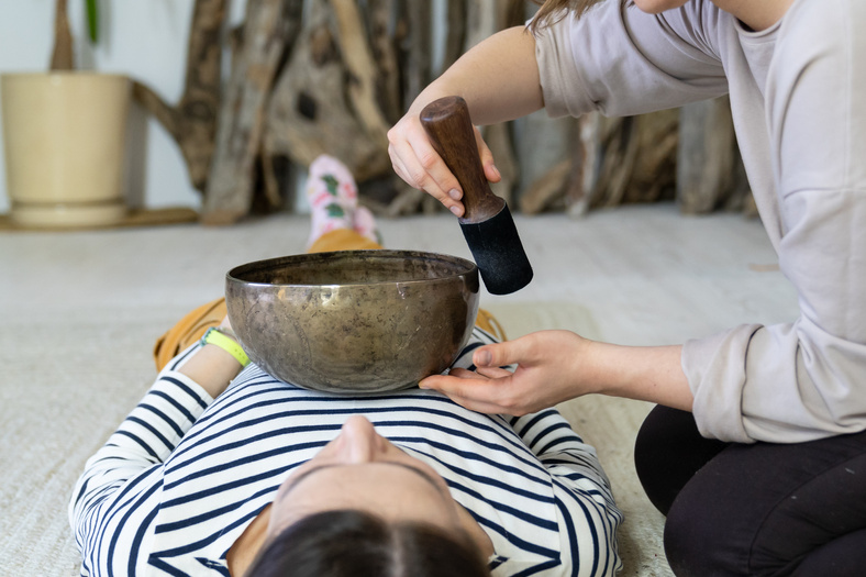 Person Getting a Sound Massage